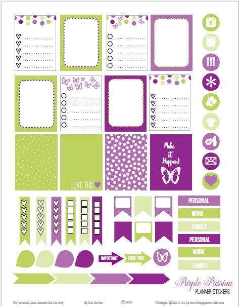 free passion planner stickers